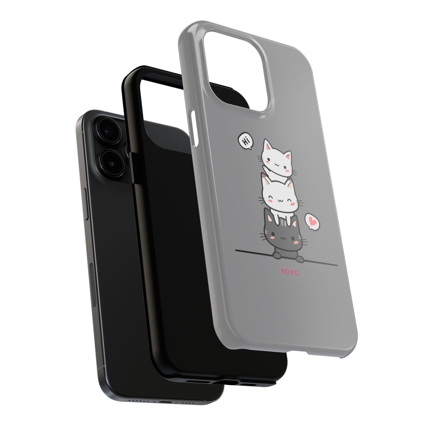 Cute Cat Stack Phone Cases - Adorable Kitty Design, Durable Tough Cases for Cat Lovers, Gifts for Birthdays, Holidays, Daily Use