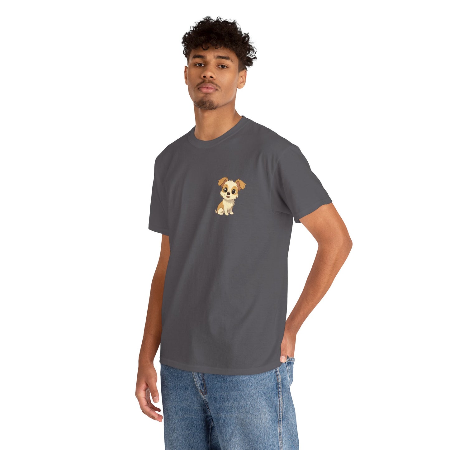 Cute Puppy Unisex Heavy Cotton Tee | Dog Lover Shirt | Pet Owner Gift | Animal Lover Apparel | Birthday & Casual Wea