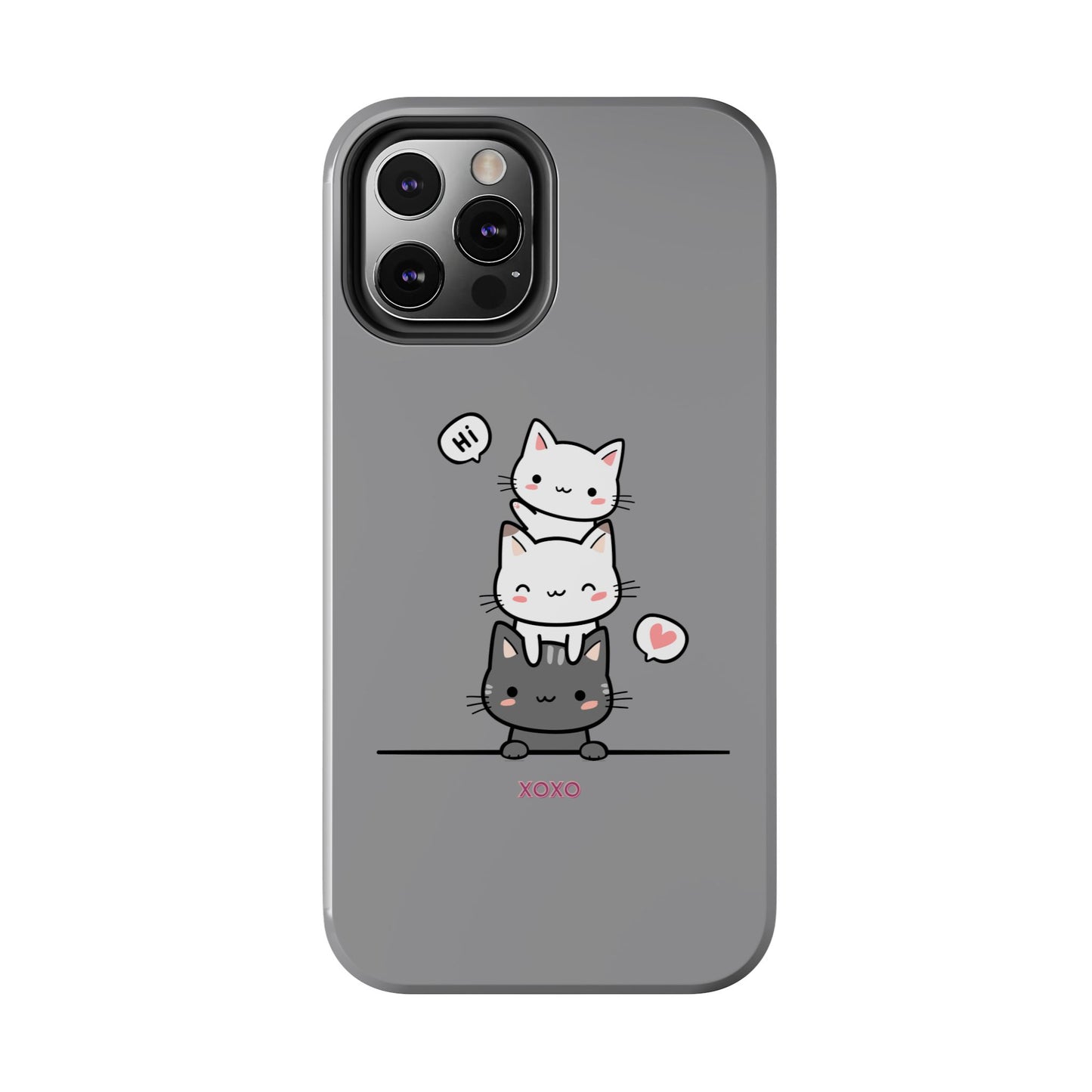 Cute Cat Stack Phone Cases - Adorable Kitty Design, Durable Tough Cases for Cat Lovers, Gifts for Birthdays, Holidays, Daily Use