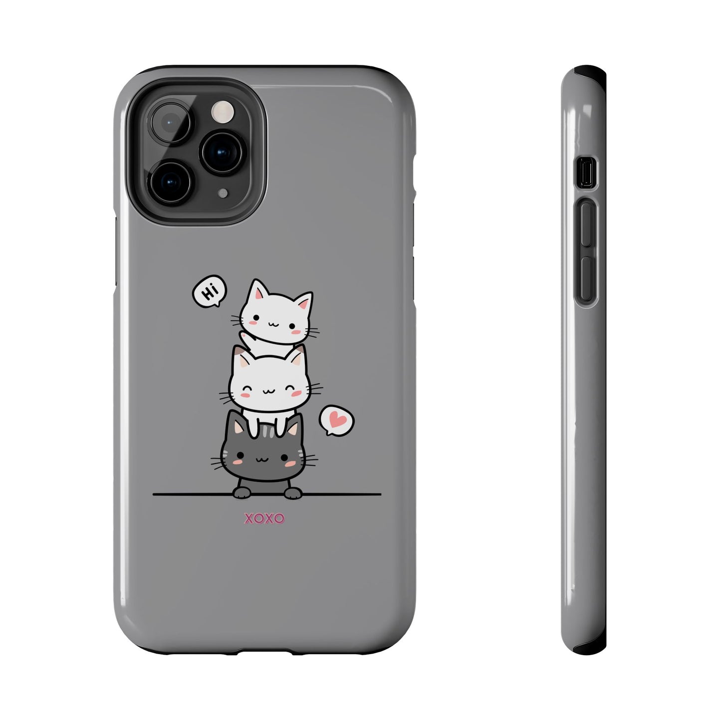 Cute Cat Stack Phone Cases - Adorable Kitty Design, Durable Tough Cases for Cat Lovers, Gifts for Birthdays, Holidays, Daily Use