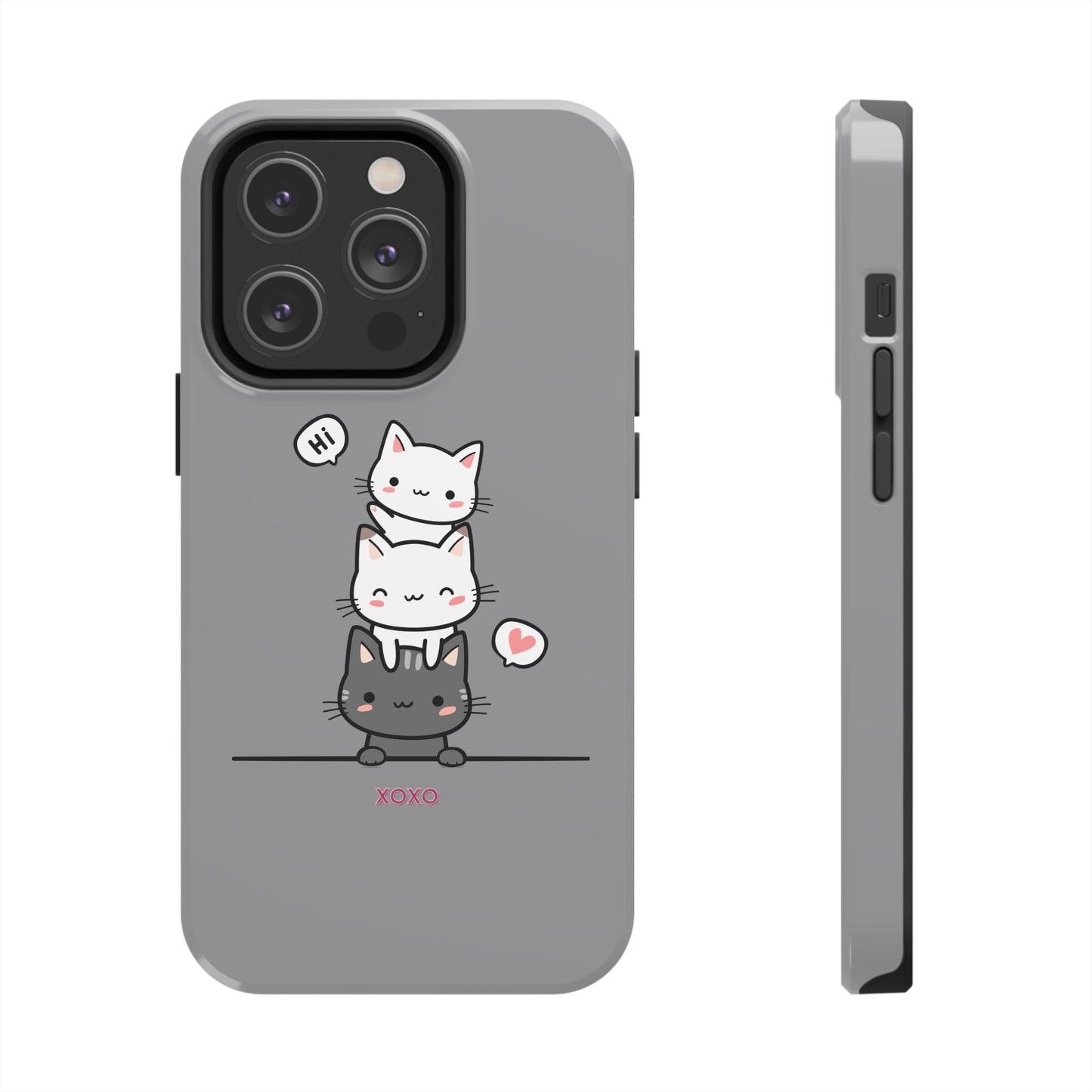 Cute Cat Stack Phone Cases - Adorable Kitty Design, Durable Tough Cases for Cat Lovers, Gifts for Birthdays, Holidays, Daily Use