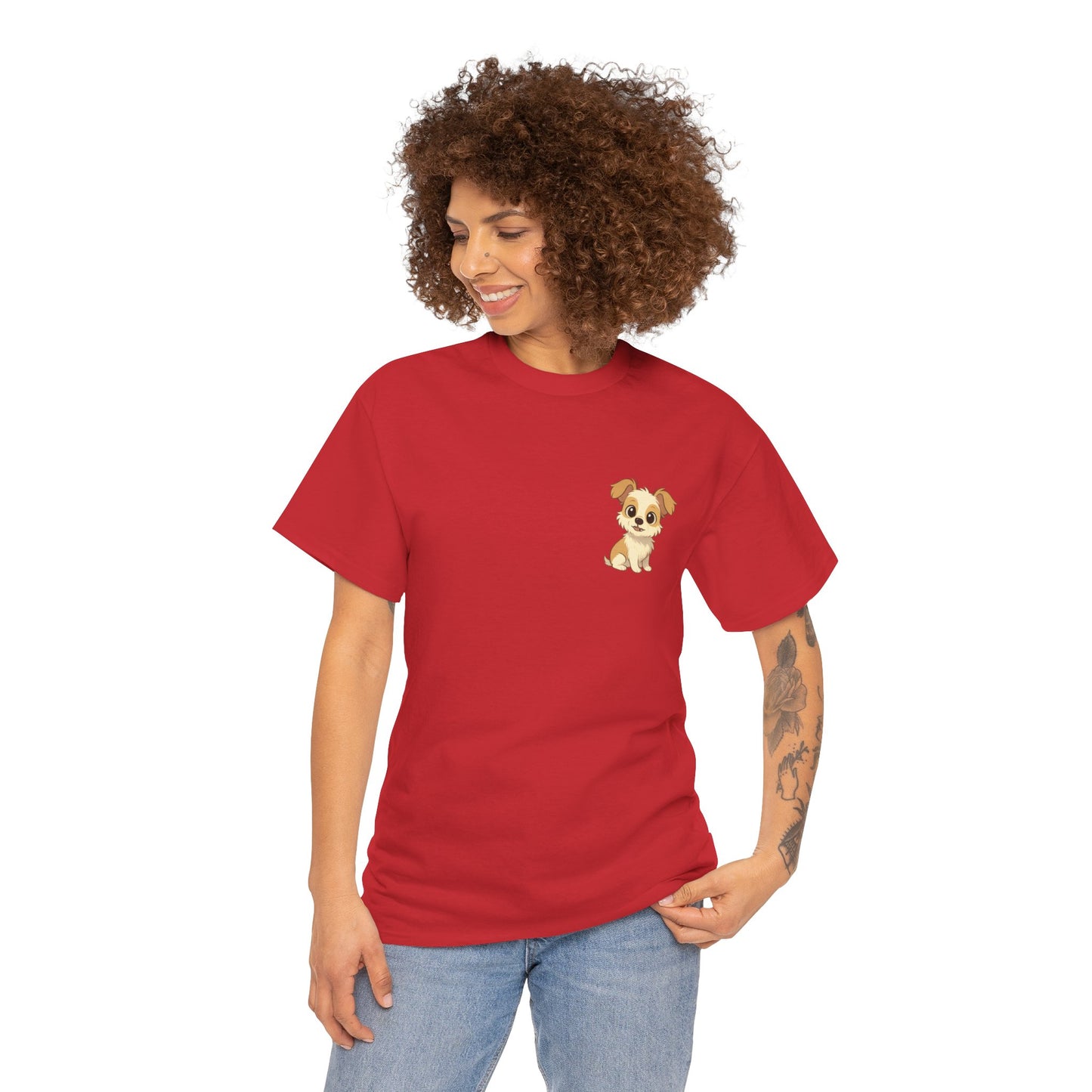 Cute Puppy Unisex Heavy Cotton Tee | Dog Lover Shirt | Pet Owner Gift | Animal Lover Apparel | Birthday & Casual Wea