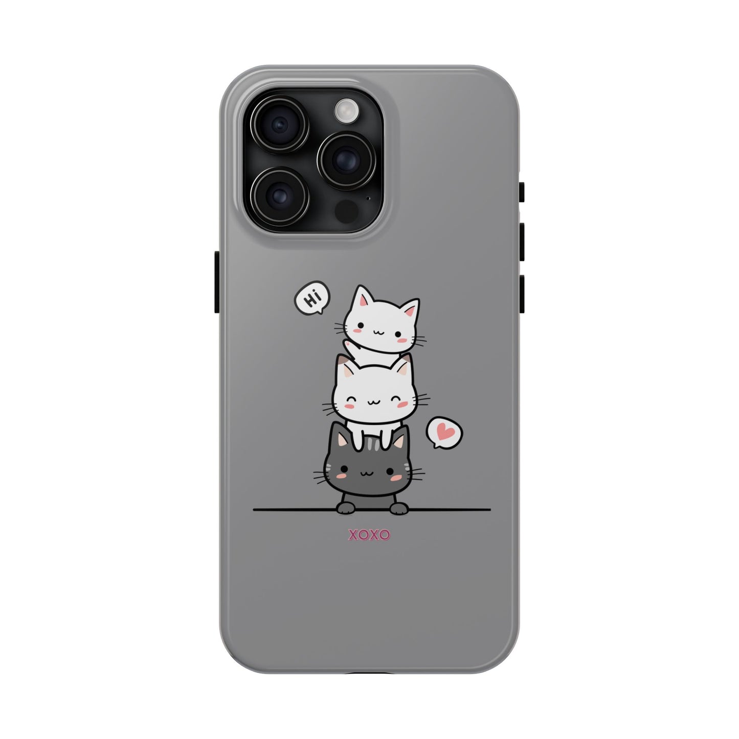 Cute Cat Stack Phone Cases - Adorable Kitty Design, Durable Tough Cases for Cat Lovers, Gifts for Birthdays, Holidays, Daily Use