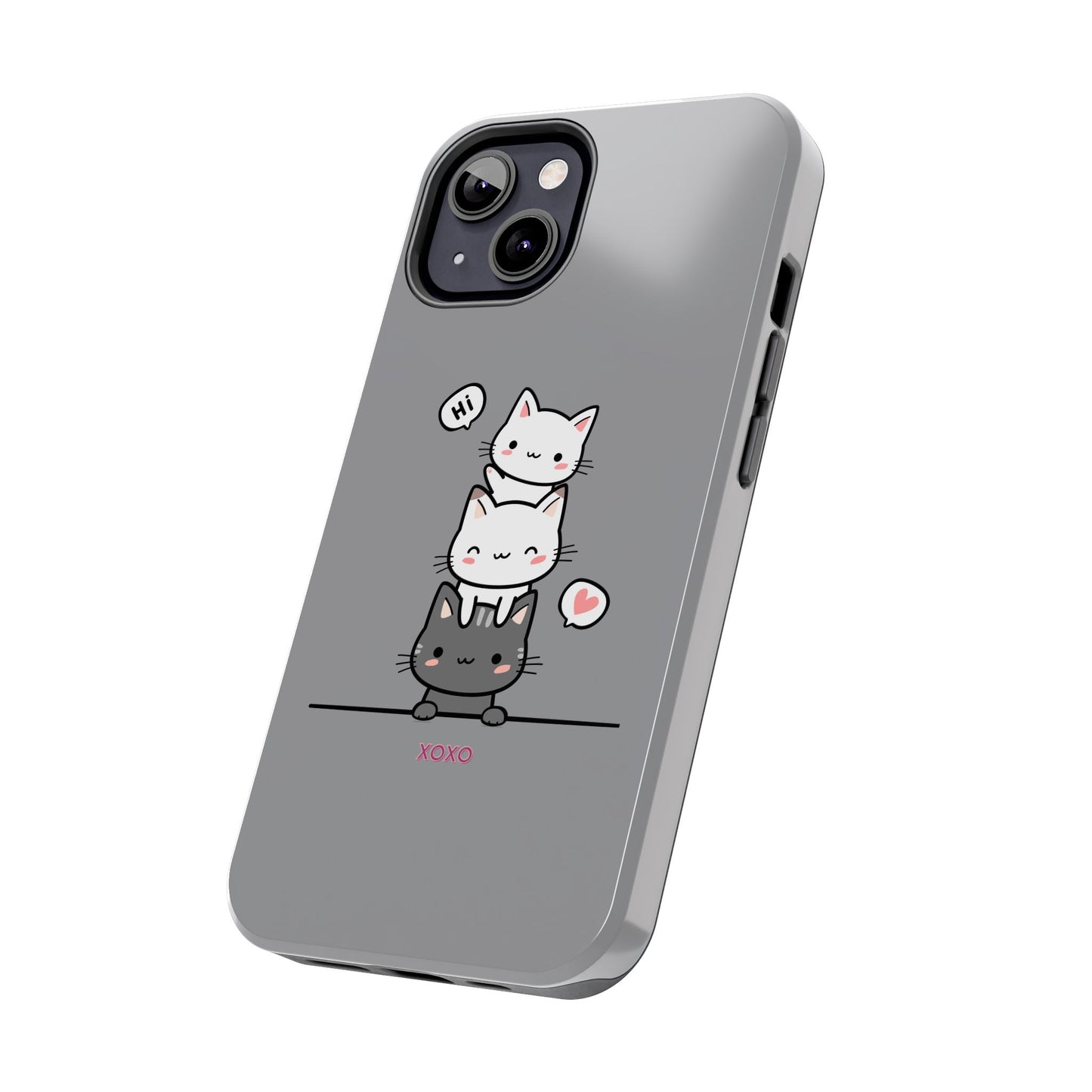 Cute Cat Stack Phone Cases - Adorable Kitty Design, Durable Tough Cases for Cat Lovers, Gifts for Birthdays, Holidays, Daily Use