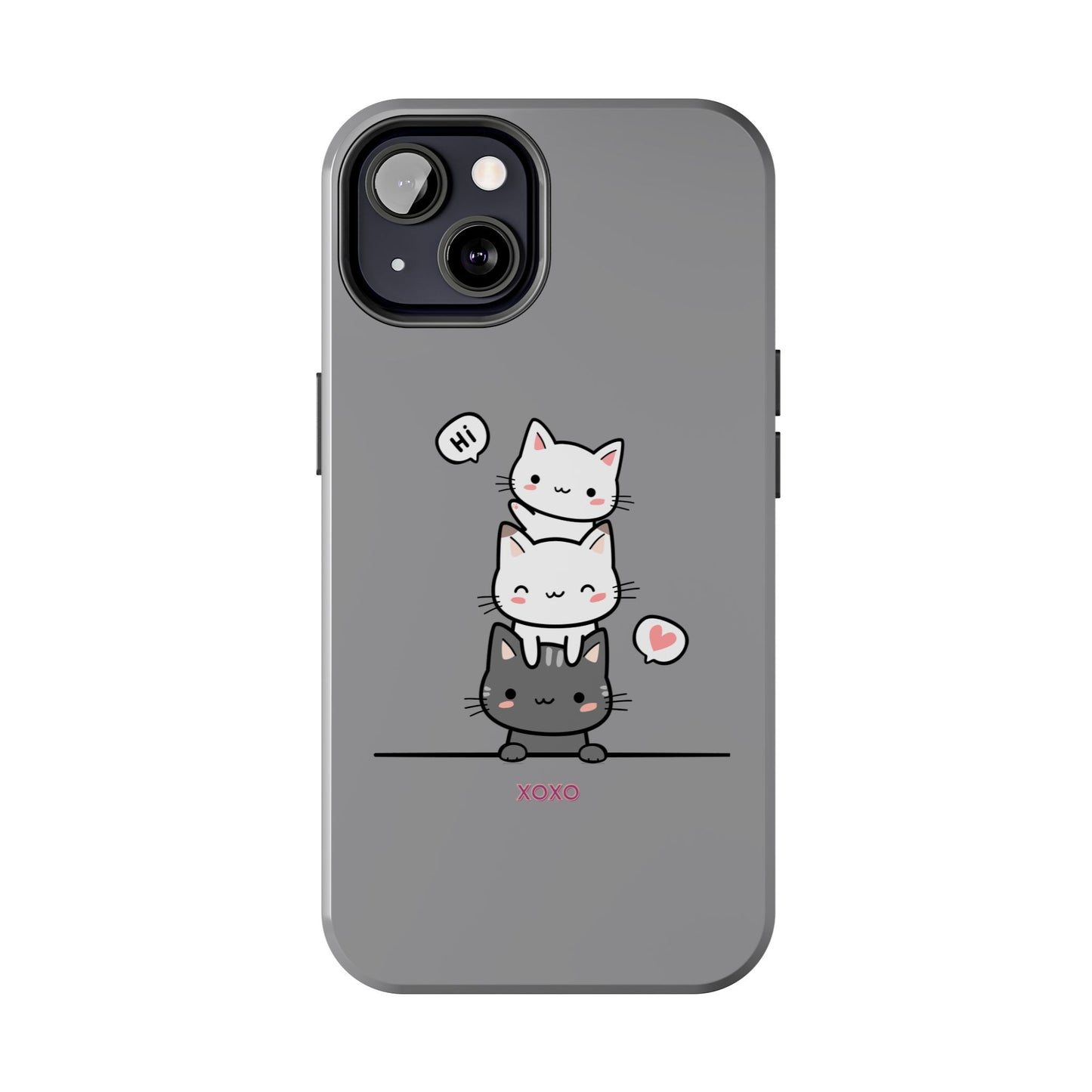 Cute Cat Stack Phone Cases - Adorable Kitty Design, Durable Tough Cases for Cat Lovers, Gifts for Birthdays, Holidays, Daily Use