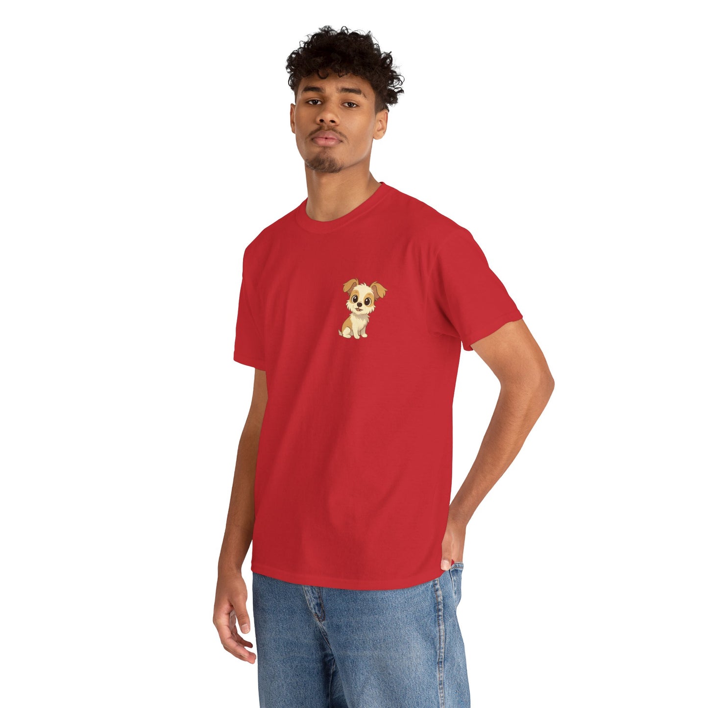 Cute Puppy Unisex Heavy Cotton Tee | Dog Lover Shirt | Pet Owner Gift | Animal Lover Apparel | Birthday & Casual Wea
