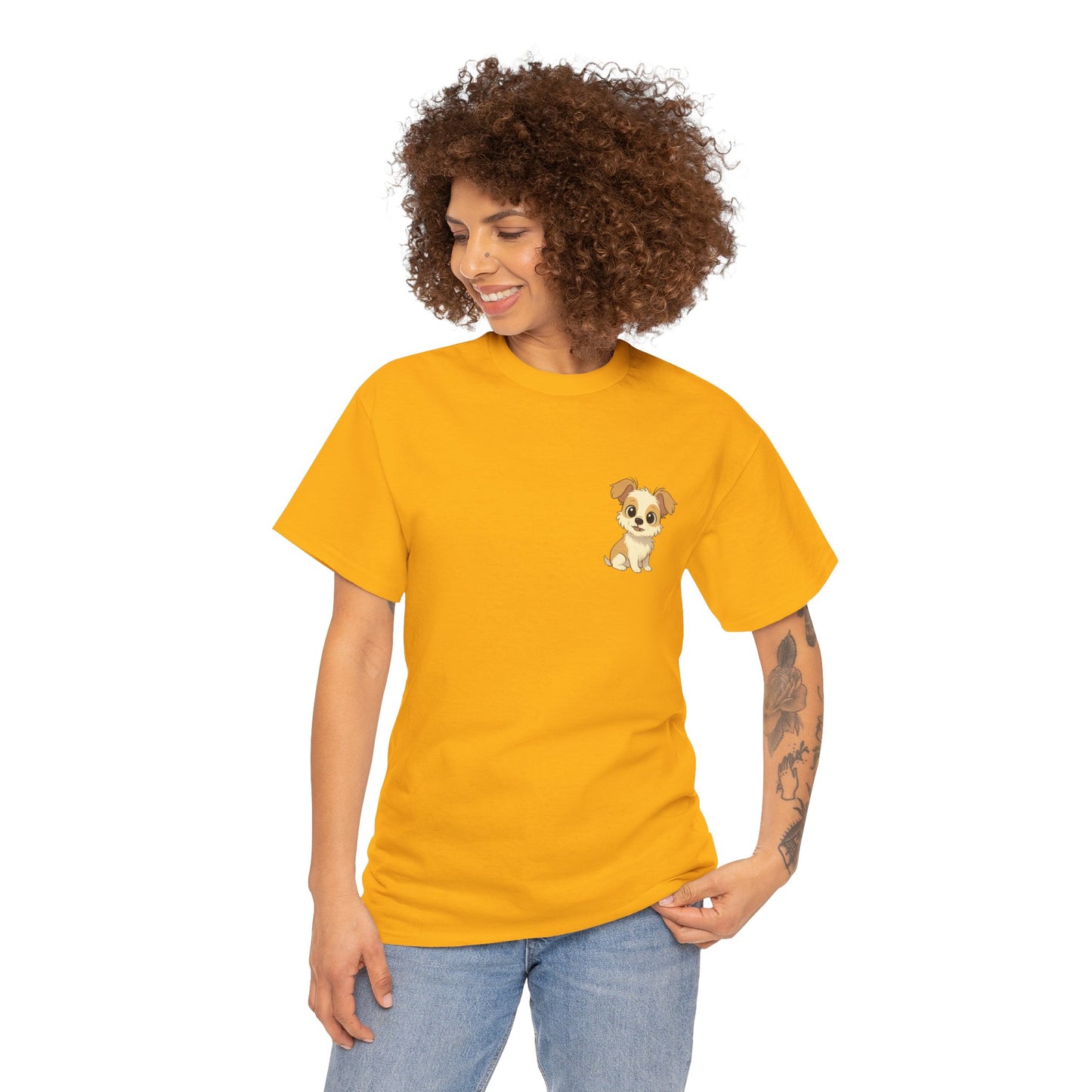 Cute Puppy Unisex Heavy Cotton Tee | Dog Lover Shirt | Pet Owner Gift | Animal Lover Apparel | Birthday & Casual Wea