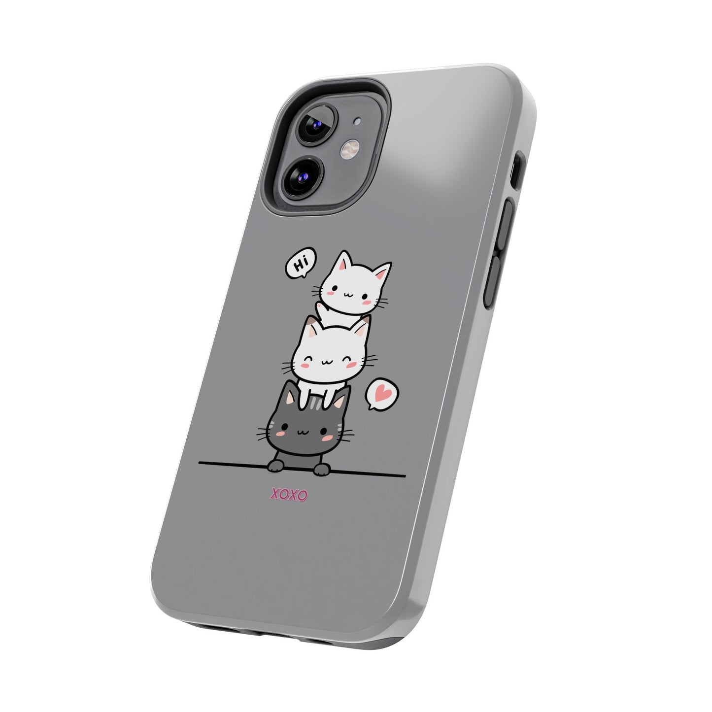 Cute Cat Stack Phone Cases - Adorable Kitty Design, Durable Tough Cases for Cat Lovers, Gifts for Birthdays, Holidays, Daily Use