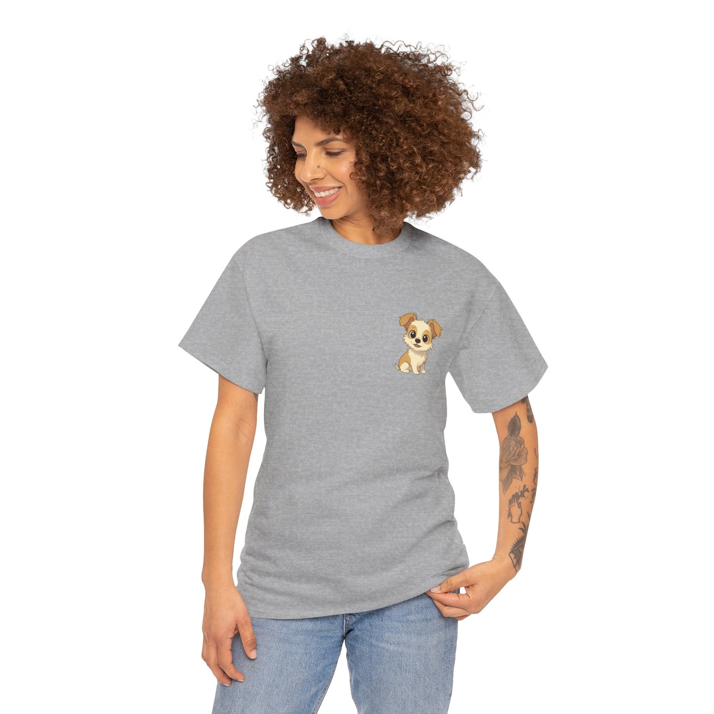Cute Puppy Unisex Heavy Cotton Tee | Dog Lover Shirt | Pet Owner Gift | Animal Lover Apparel | Birthday & Casual Wea