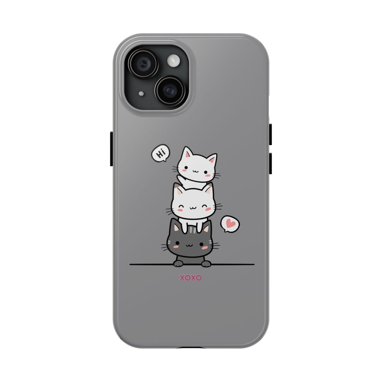 Cute Cat Stack Phone Cases - Adorable Kitty Design, Durable Tough Cases for Cat Lovers, Gifts for Birthdays, Holidays, Daily Use