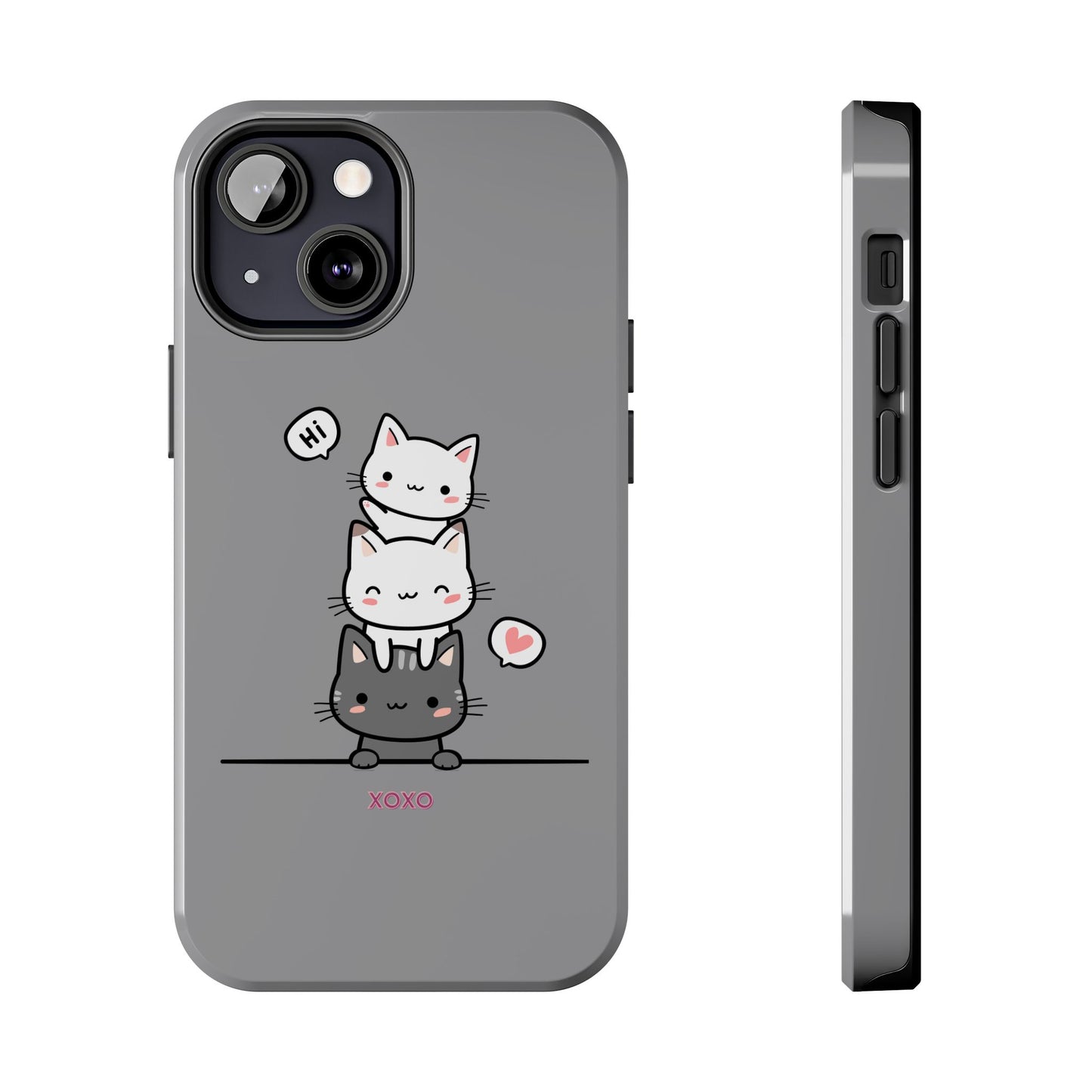 Cute Cat Stack Phone Cases - Adorable Kitty Design, Durable Tough Cases for Cat Lovers, Gifts for Birthdays, Holidays, Daily Use