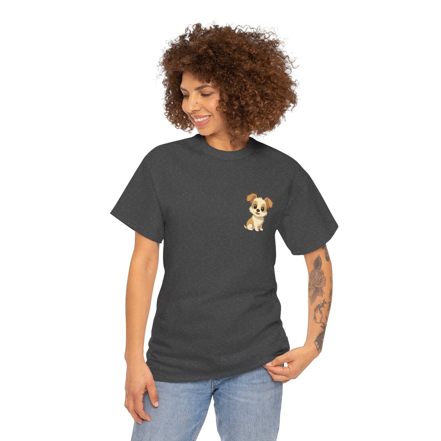 Cute Puppy Unisex Heavy Cotton Tee | Dog Lover Shirt | Pet Owner Gift | Animal Lover Apparel | Birthday & Casual Wea