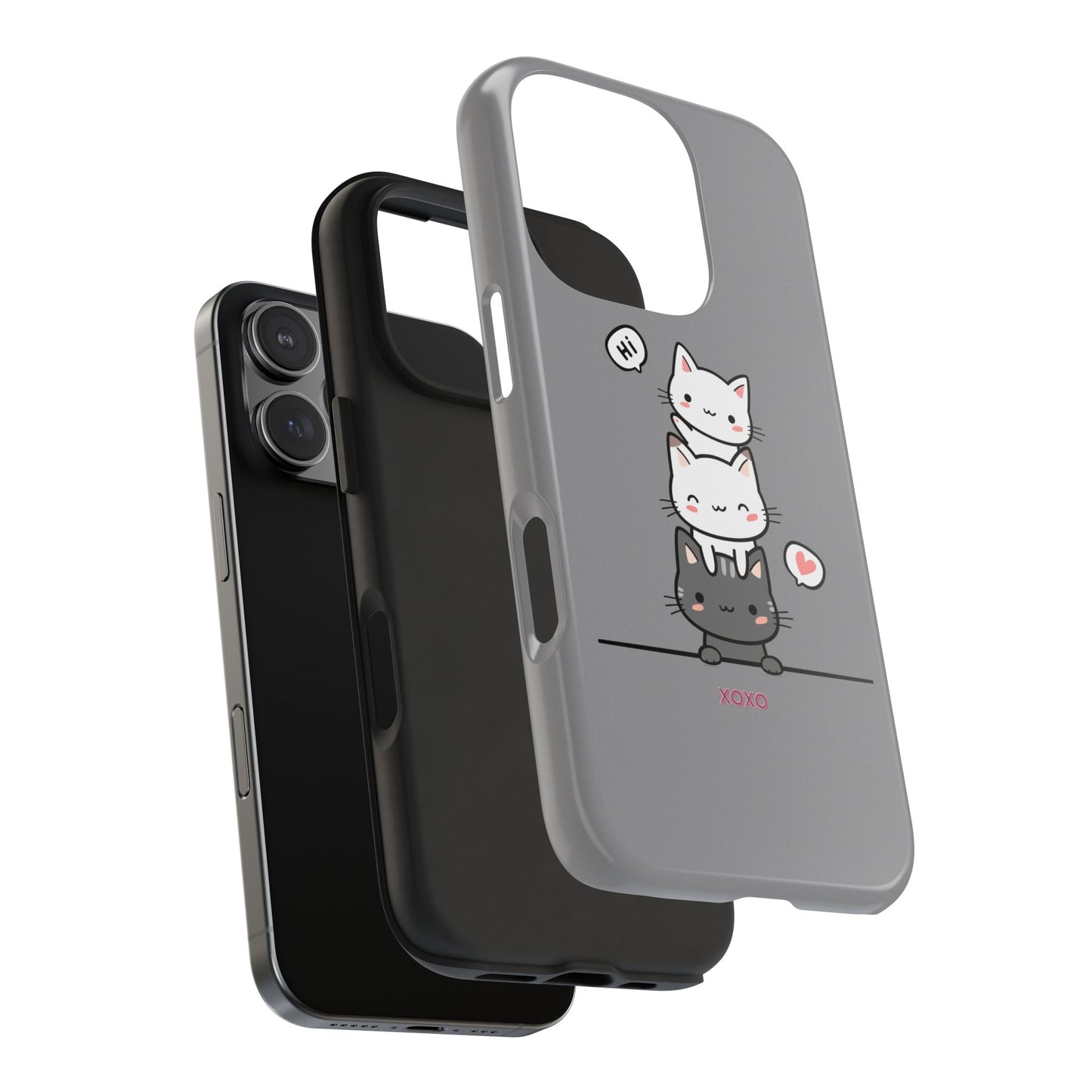 Cute Cat Stack Phone Cases - Adorable Kitty Design, Durable Tough Cases for Cat Lovers, Gifts for Birthdays, Holidays, Daily Use