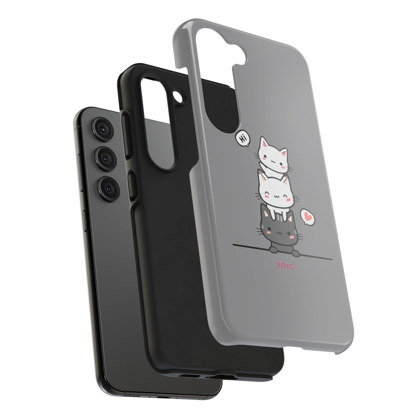 Cute Cat Stack Phone Cases - Adorable Kitty Design, Durable Tough Cases for Cat Lovers, Gifts for Birthdays, Holidays, Daily Use