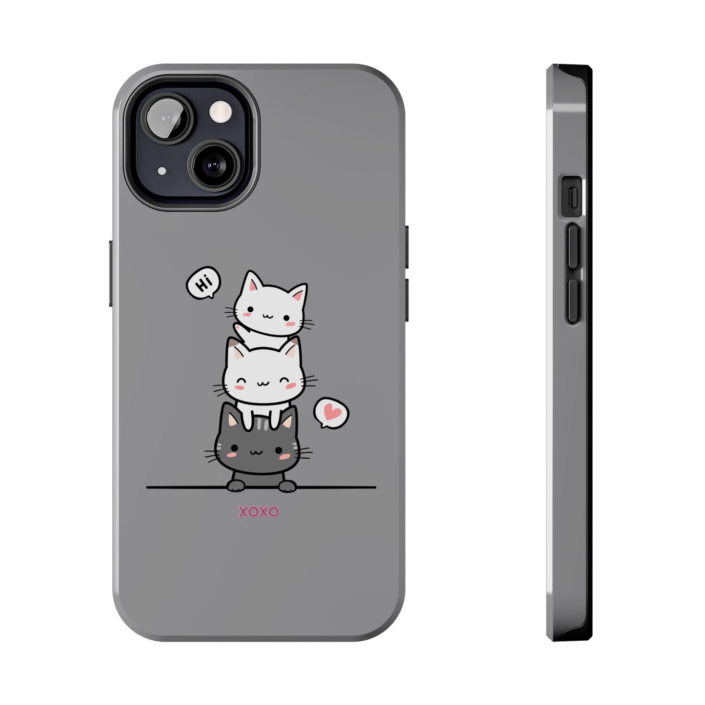 Cute Cat Stack Phone Cases - Adorable Kitty Design, Durable Tough Cases for Cat Lovers, Gifts for Birthdays, Holidays, Daily Use