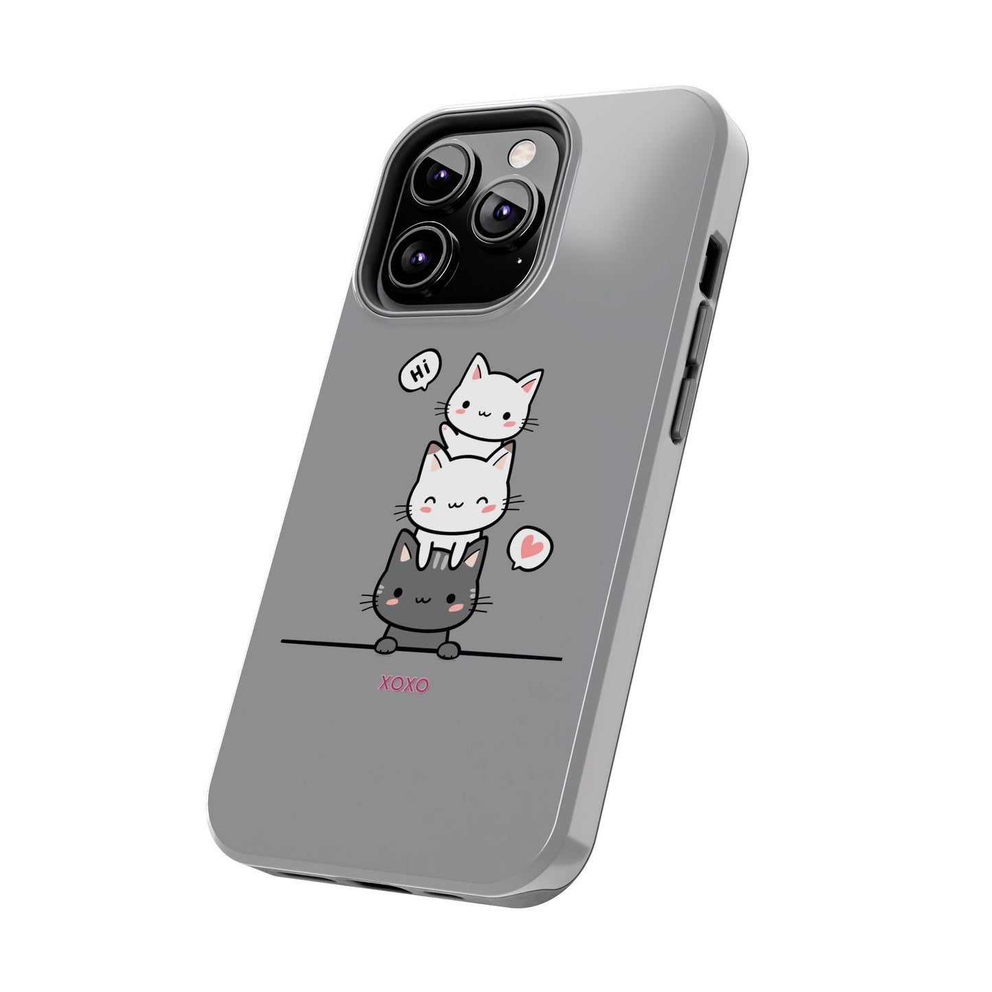 Cute Cat Stack Phone Cases - Adorable Kitty Design, Durable Tough Cases for Cat Lovers, Gifts for Birthdays, Holidays, Daily Use