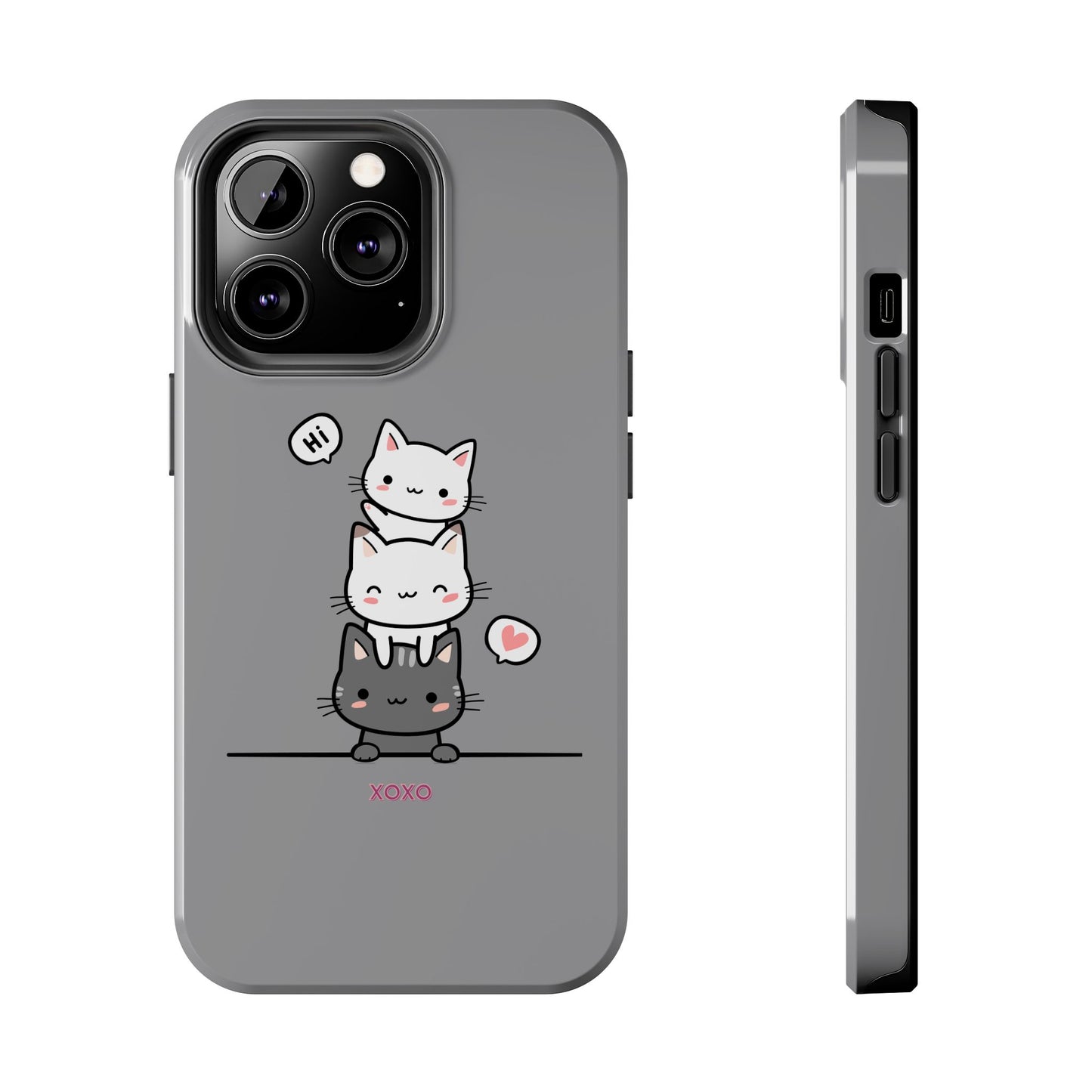 Cute Cat Stack Phone Cases - Adorable Kitty Design, Durable Tough Cases for Cat Lovers, Gifts for Birthdays, Holidays, Daily Use