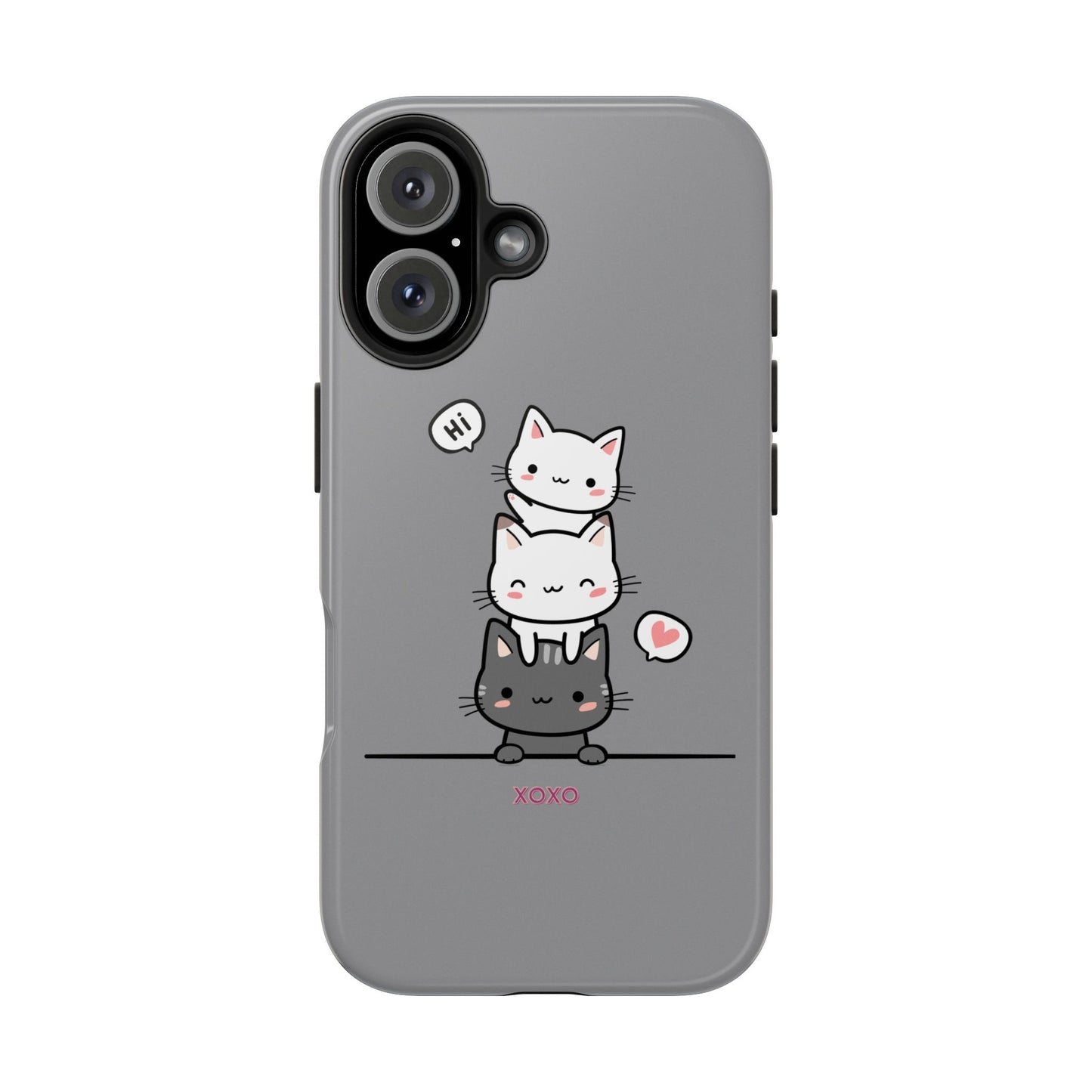 Cute Cat Stack Phone Cases - Adorable Kitty Design, Durable Tough Cases for Cat Lovers, Gifts for Birthdays, Holidays, Daily Use