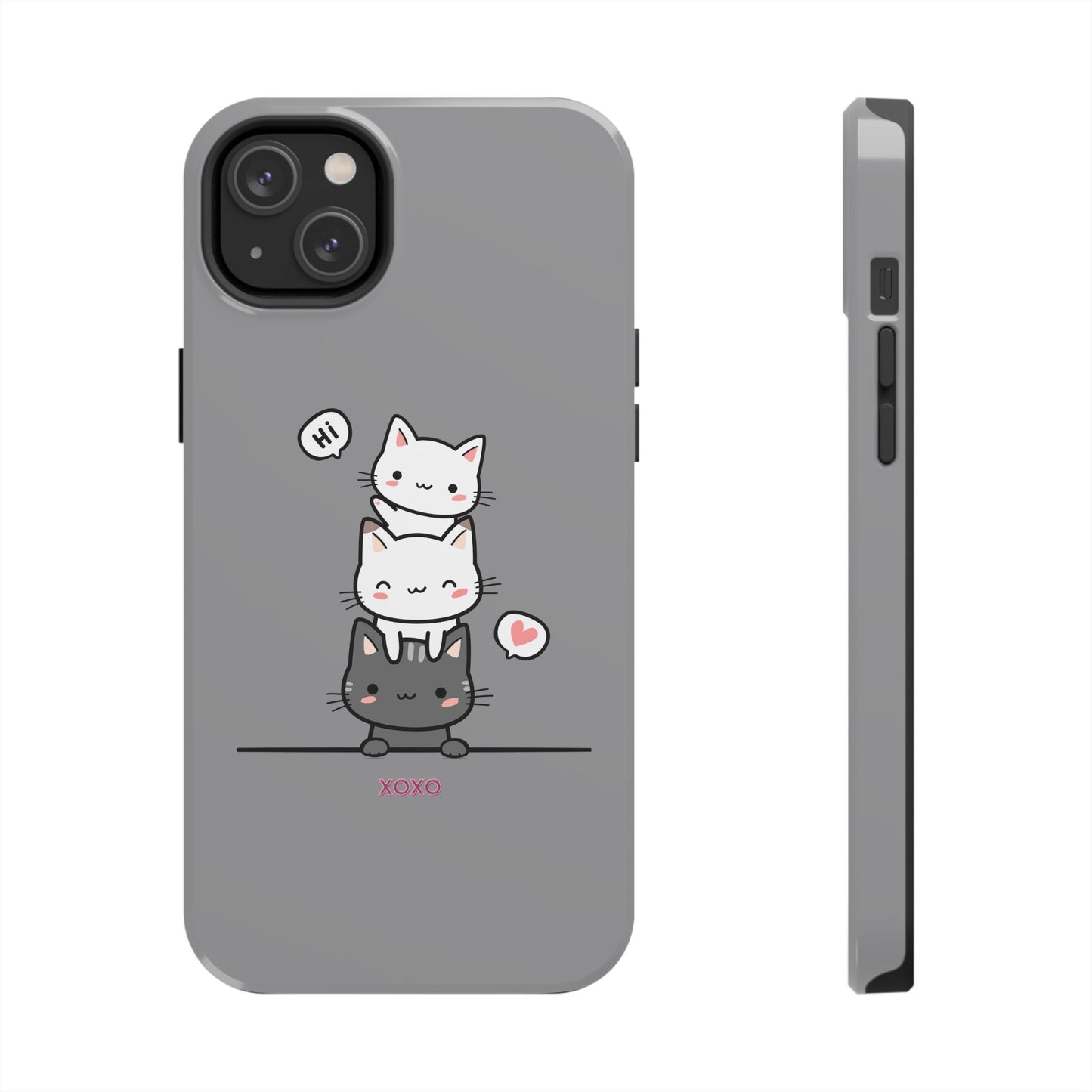 Cute Cat Stack Phone Cases - Adorable Kitty Design, Durable Tough Cases for Cat Lovers, Gifts for Birthdays, Holidays, Daily Use