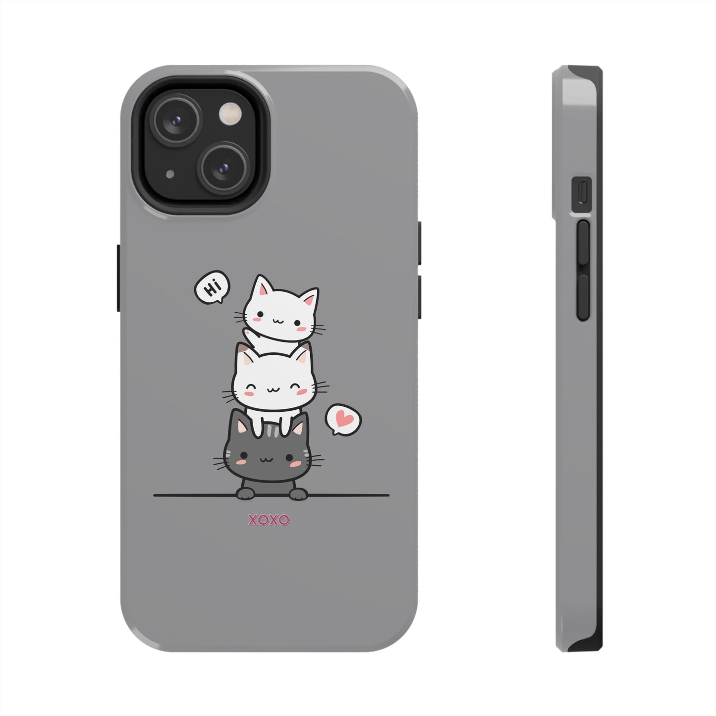 Cute Cat Stack Phone Cases - Adorable Kitty Design, Durable Tough Cases for Cat Lovers, Gifts for Birthdays, Holidays, Daily Use