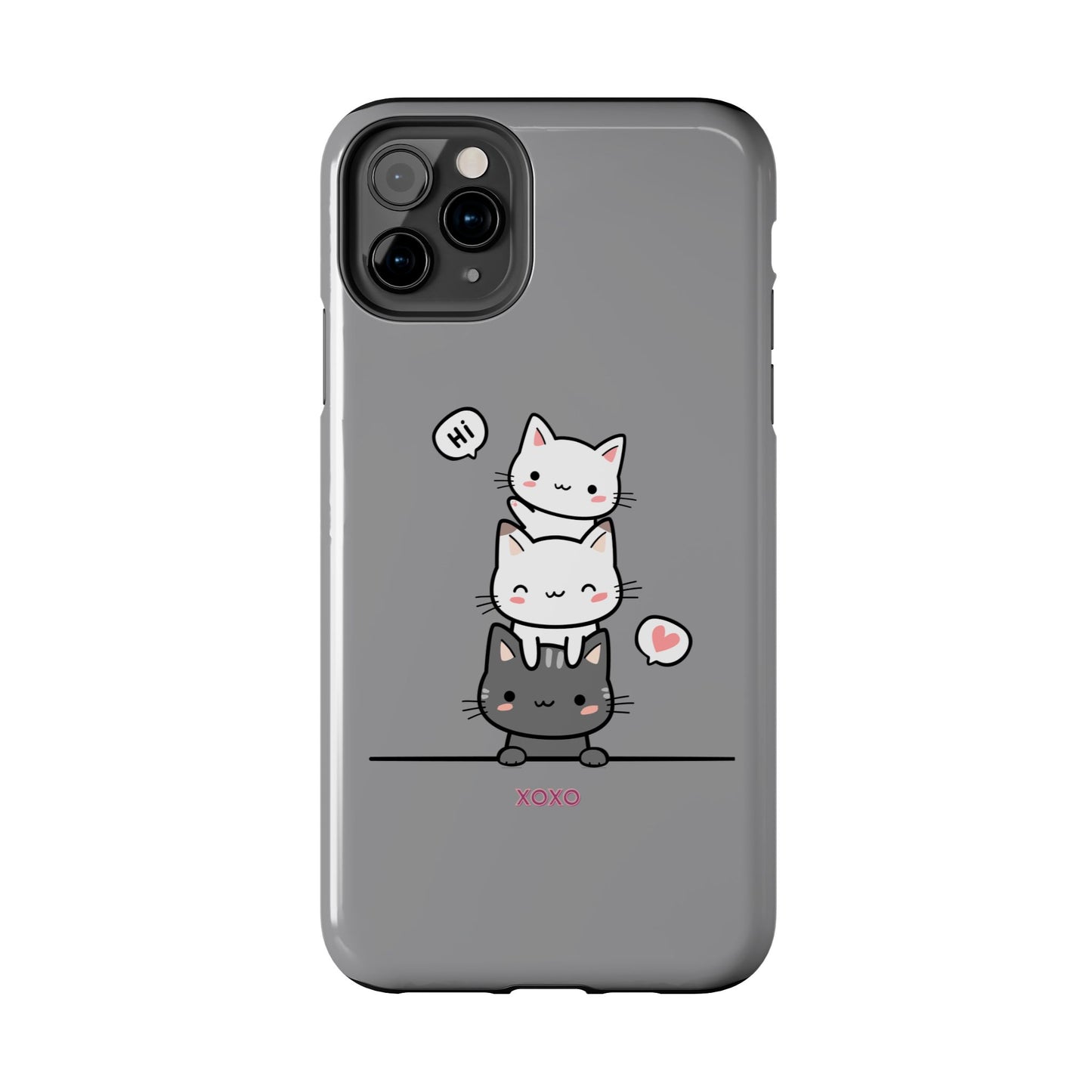 Cute Cat Stack Phone Cases - Adorable Kitty Design, Durable Tough Cases for Cat Lovers, Gifts for Birthdays, Holidays, Daily Use