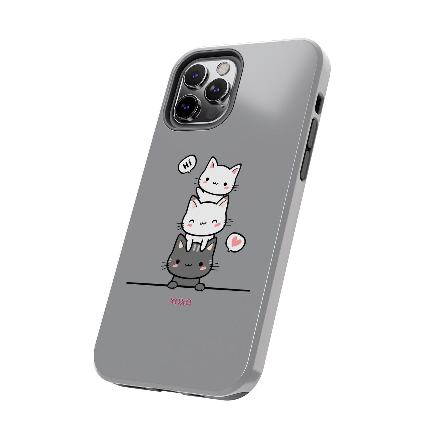 Cute Cat Stack Phone Cases - Adorable Kitty Design, Durable Tough Cases for Cat Lovers, Gifts for Birthdays, Holidays, Daily Use